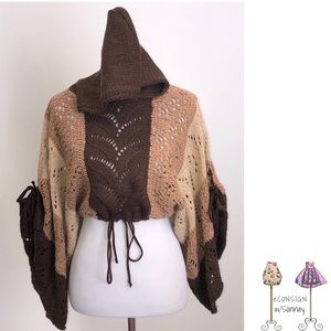 | Hooded Poncho Sweater |
